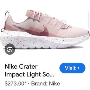 NIKE WOMENS CRATER IMPACT SHOES LIGHT PINK SIZE 7.5